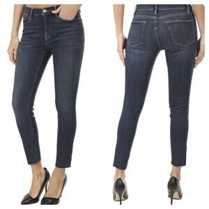 FRAME High Rise Skinny Jeans Dark Wash